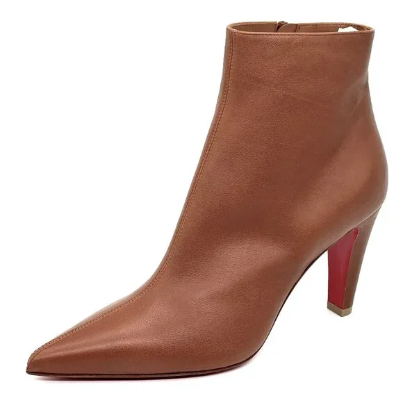Christian Louboutin VIBELLA BOOTY 85 Leather Ankle Bootie Boots Heels - Picture 7 of 16